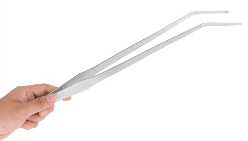 FEITA Extra Long 15 Inch Tweezer Stainless Steel Curved Tip for Aquarium Fishtank Aquascaping Tools, Aquarium Fishtank, Mega Reptile Feeding Tongs - Image 1